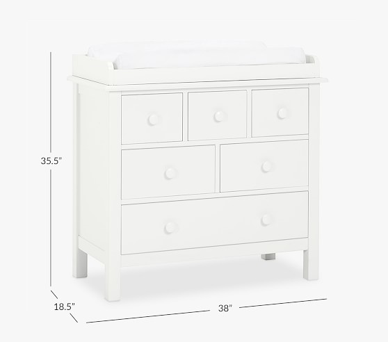 Kendall Nursery Changing Table Dresser, Dresser Changer Combo White