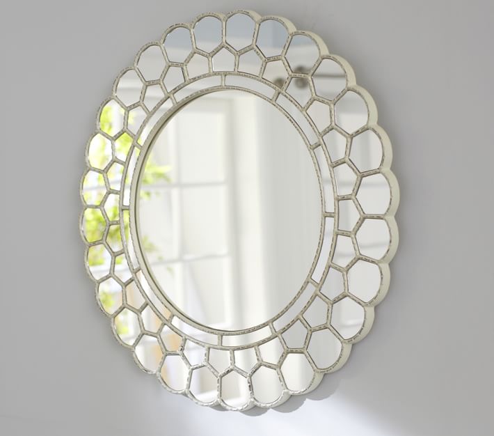 White Circle Blossom Kids Mirror Pottery Barn Kids