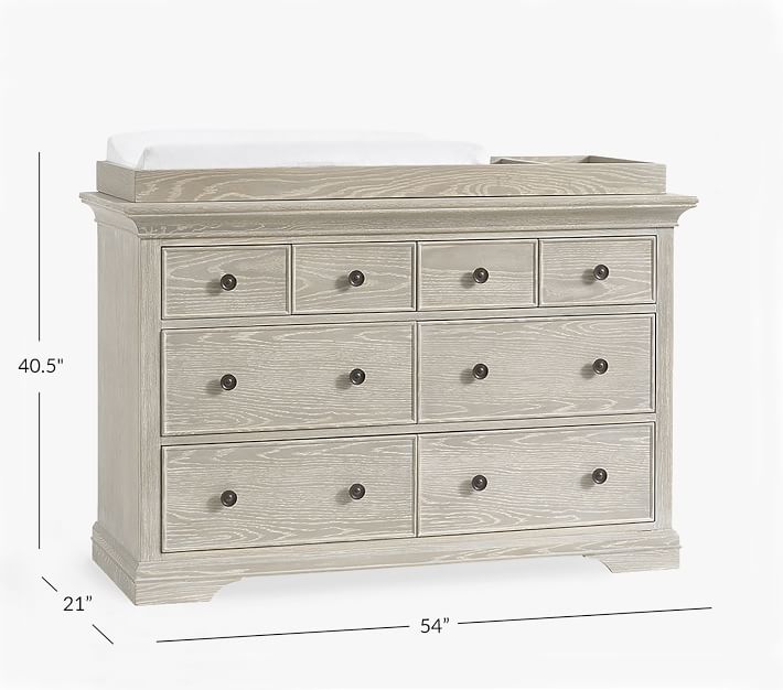 Larkin Extra Wide Changing Table Dresser & Topper Pottery Barn Kids