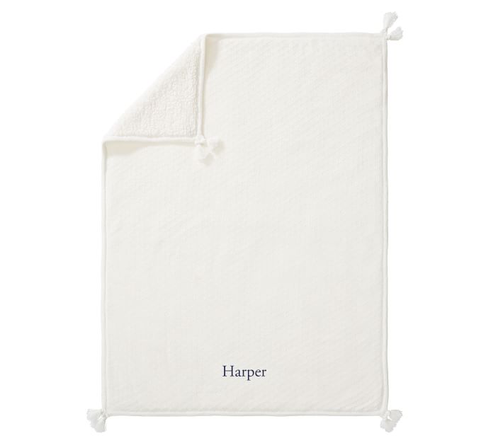 Luxe Cable Knit Sherpa Baby Blanket Pottery Barn Kids