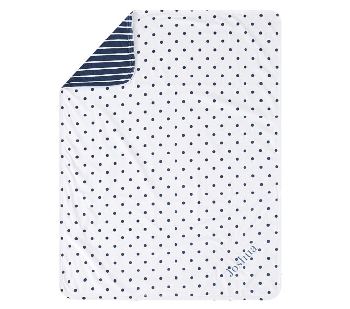 Dot & Stripe Chamois Baby Blanket Pottery Barn Kids