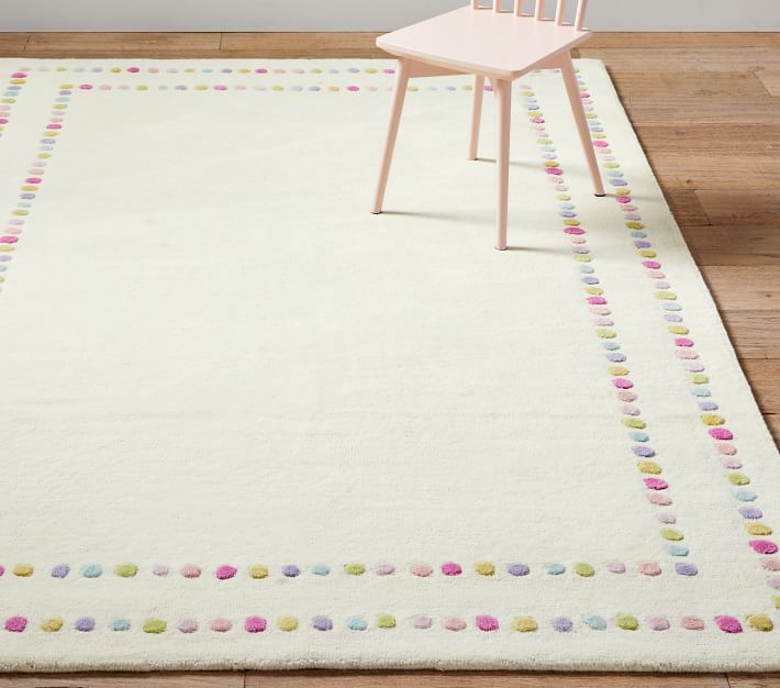 Rainbow Pearl Dot Border Rug | Pottery Barn Kids