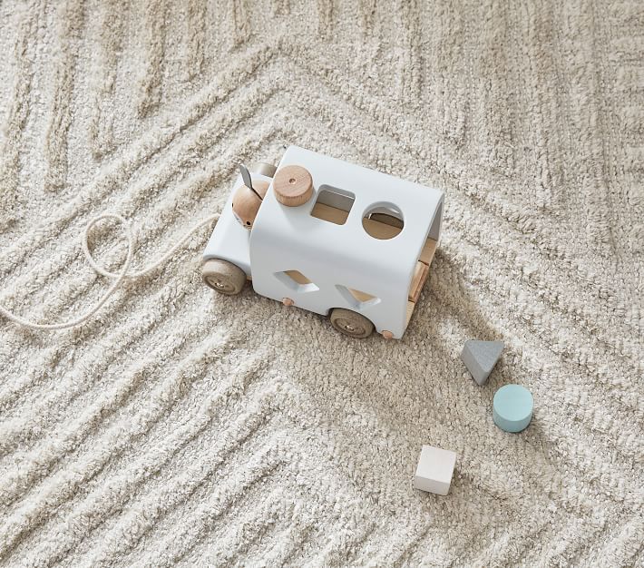 Plan Toys x pbk Bunny Sorting Bus Baby Toys Pottery Barn Kids