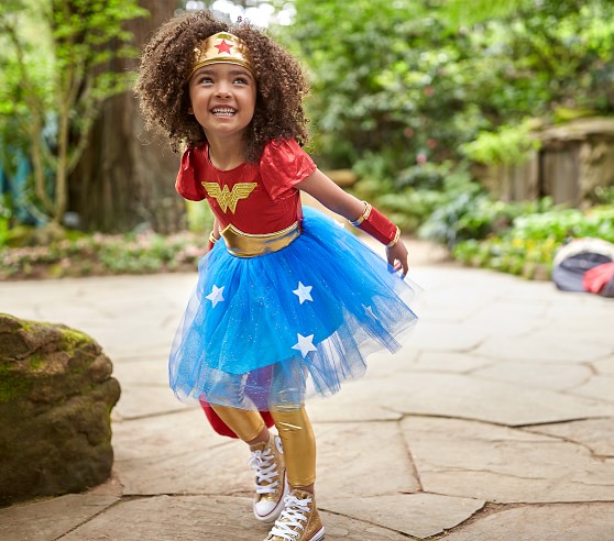 tutu dress 3-pc Pottery Barn Kids Wonder Woman Halloween costume 3T 
