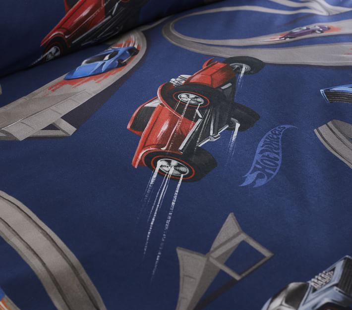 Hot Wheels® Kids' Duvet Cover Pottery Barn Kids