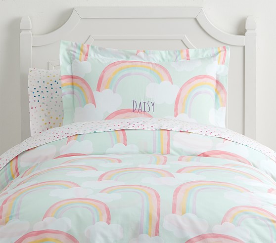 rainbow sky organic duvet cover