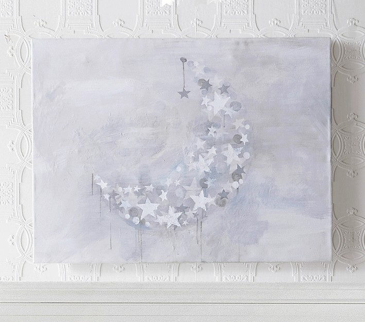 Haven Stretched Canvas Moon Art Pottery Barn Kids