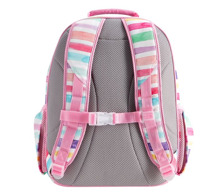 Mackenzie Pink Kayla Rainbow Stripes Backpacks | Pottery Barn Kids
