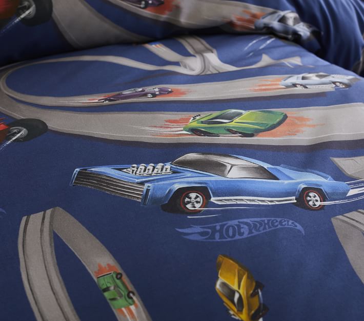 Hot Wheels® Kids' Duvet Cover Pottery Barn Kids