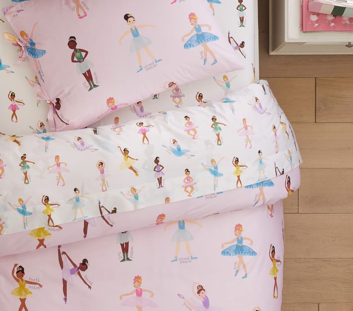 Ballet Positions Organic Sheet Set & Pillowcases Pottery Barn Kids
