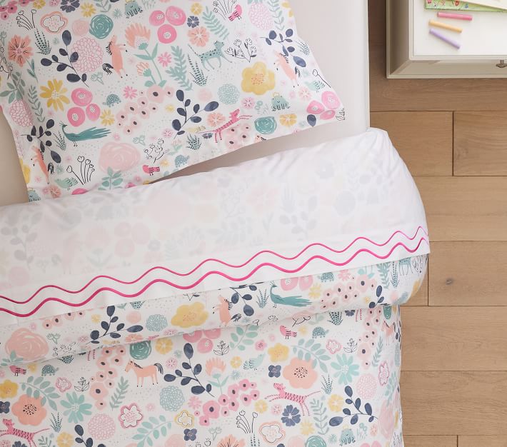 Housse De Couette Enfant Pottery Barn – Sasha's Garden – Twin (68x86 In) – 100% Coton