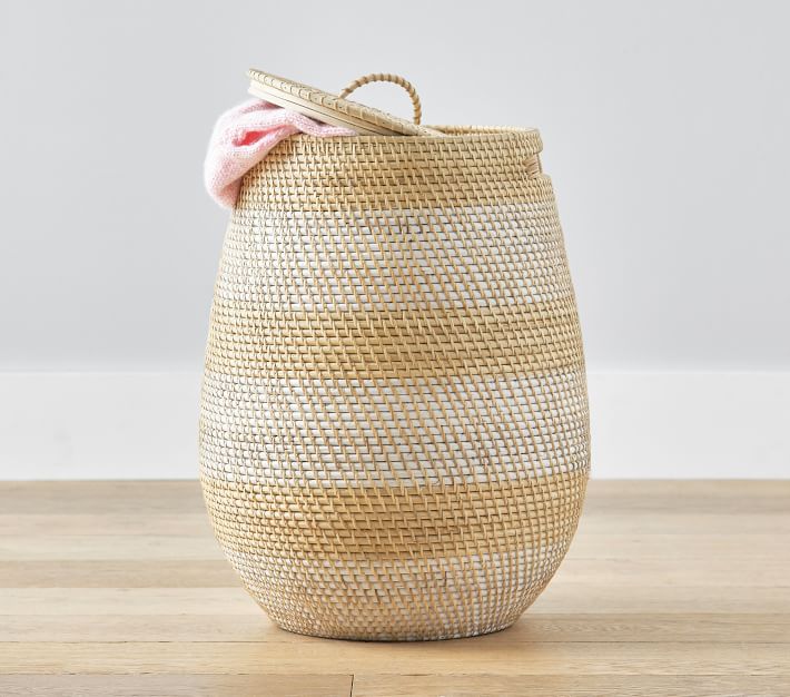 Two Color Woven Hamper Pottery Barn Kids