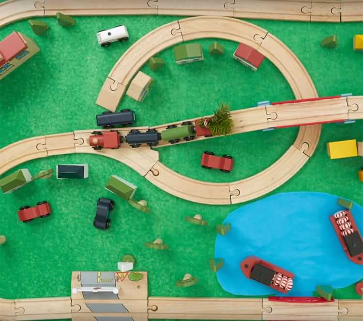 sesame street wooden train set