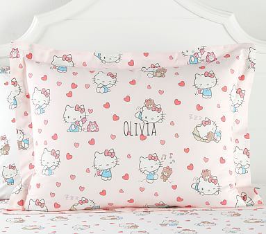 Pottery Barn Kids Hello Kitty Shaped Pillow Bedding Decor New 