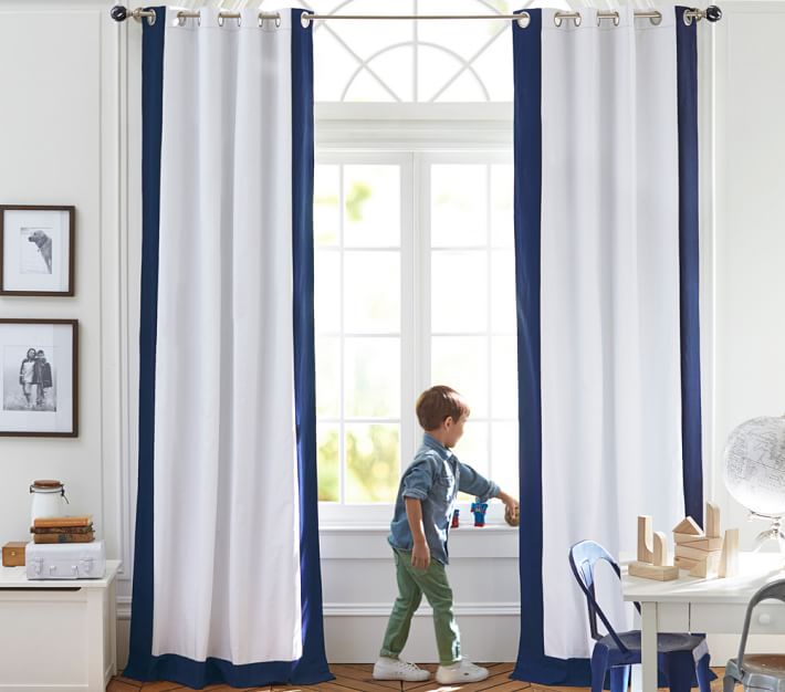 Color Bordered Kids Blackout Curtain Pottery Barn Kids
