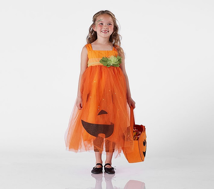 Pumpkin Costume Girl Halloween Trick Treat 1:12 Dollhouse Miniature T8250 Child 