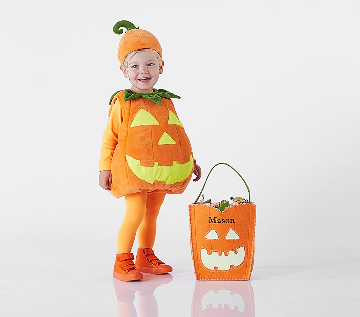 Pumpkin Costume For Halloween Fancy Dress Childrens Unisex 104cm Puffy Vest 