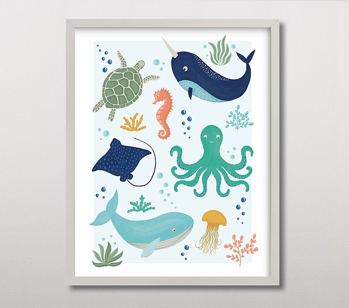 Minted® Sea Friends Wall Art by Beth Schneider Pottery Barn Kids