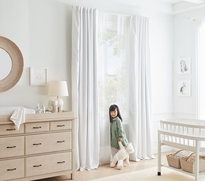 Quincy Cotton Canvas Kids Blackout Curtain Pottery Barn Kids