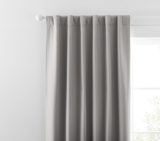 Pottery Barn Kids Set of 2 Quincy Cotton Canvas Blackout Curtains 63" Gray 