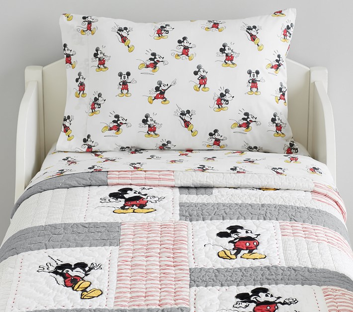 Disney Mickey Mouse Patchwork Toddler Bedding | Pottery Barn Kids