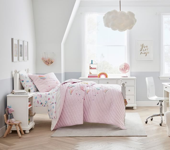 Galaxy Hearts GlowintheDark Sheet Set & Pillowcases Pottery Barn Kids