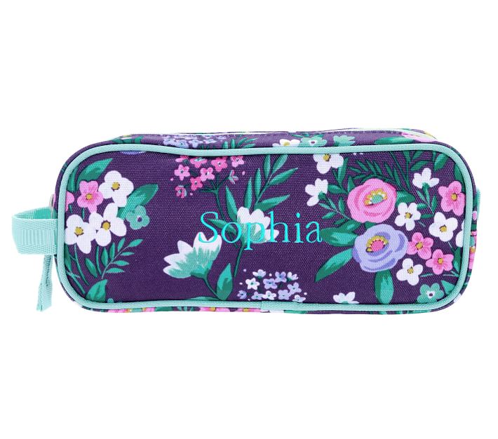 Mackenzie Purple Flower Bouquet Kids Pencil Case | Pottery Barn Kids