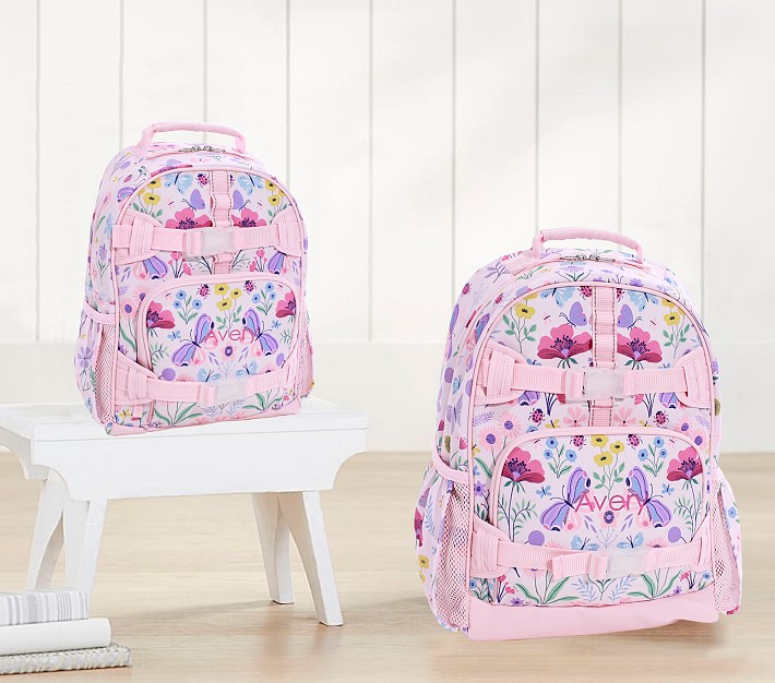 Mackenzie Pink Botanical Butterfly Backpacks | Pottery Barn Kids