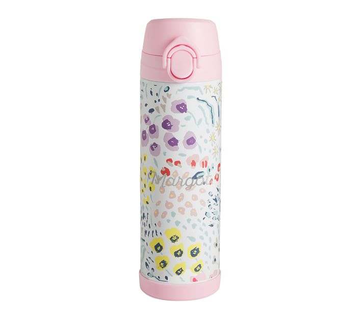 Mackenzie Pink Field Floral Water Bottle Pottery Barn Kids