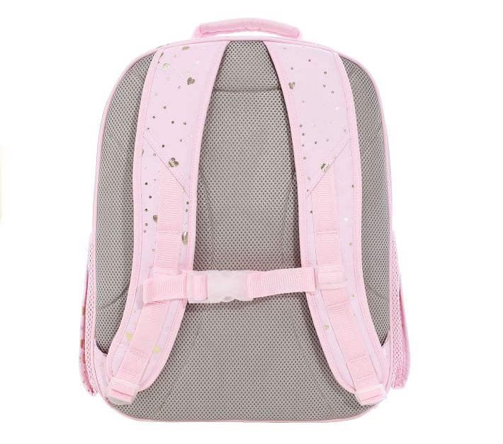 Mackenzie Blush Foil Scattered Hearts Backpacks | Pottery Barn Kids