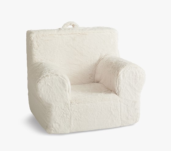 pottery barn faux fur chair