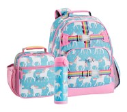 포터리반 키즈 유니콘 초등 가방 + 런치백 + 물통 세트 (초등 선물 추천)  Potterybarn Mackenzie Aqua Unicorn Parade Backpack &amp; Lunch Bundle, Set Of 3