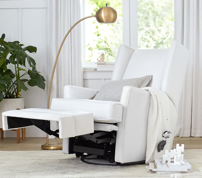 Modern Wingback Swivel Nursery Glider & Recliner Pottery Barn Kids