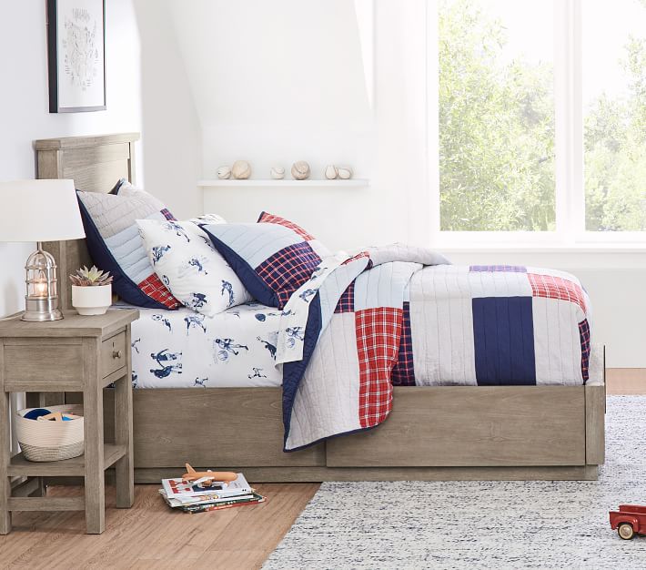 Varsity Patchwork Shams Pottery Barn Kids