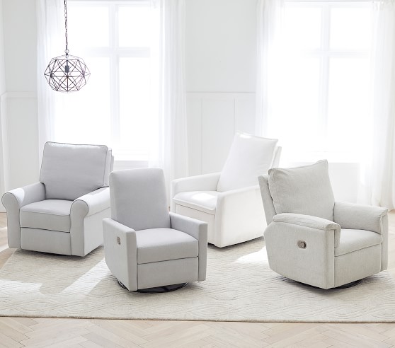 white recliner swivel chair