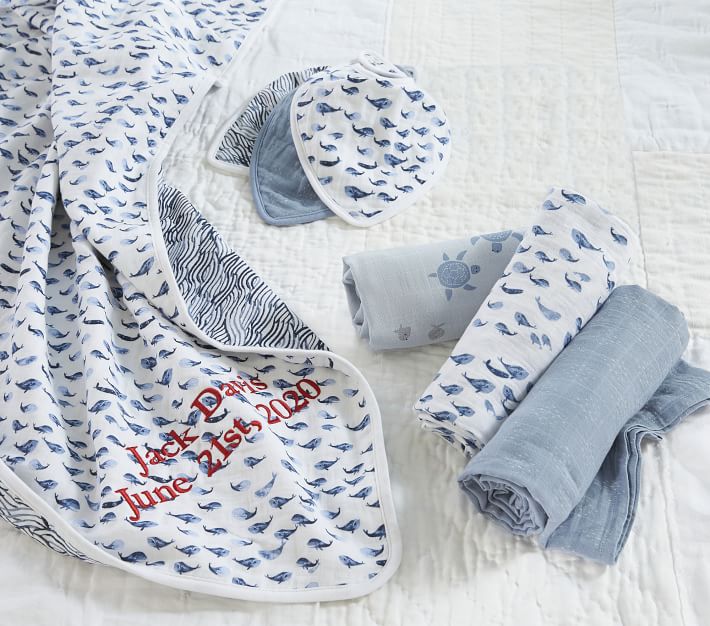 Jack Nautical Baby Swaddle Set Of 3 Pottery Barn Kids