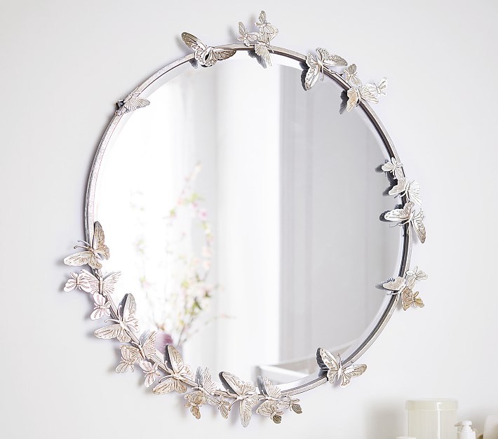 Monique Lhuillier Round Butterfly Kids Mirror Pottery Barn Kids
