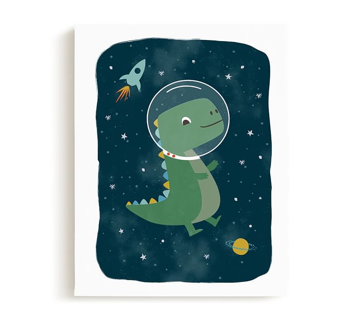Minted® Dinos in Space Framed Art by Annie Holmquist Pottery Barn Kids