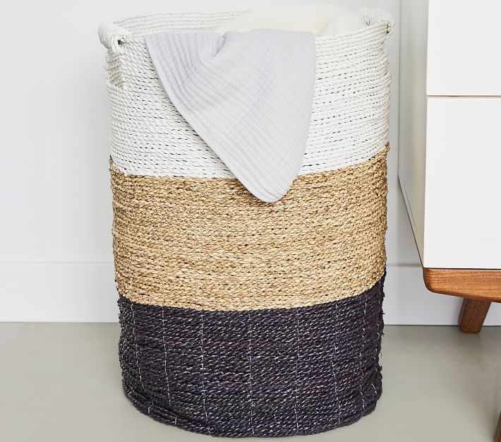 west elm x pbk Tricolor Hamper Pottery Barn Kids