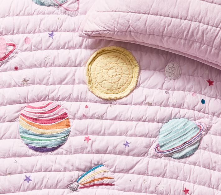 Galaxy Hearts GlowintheDark Quilt & Shams Pottery Barn Kids