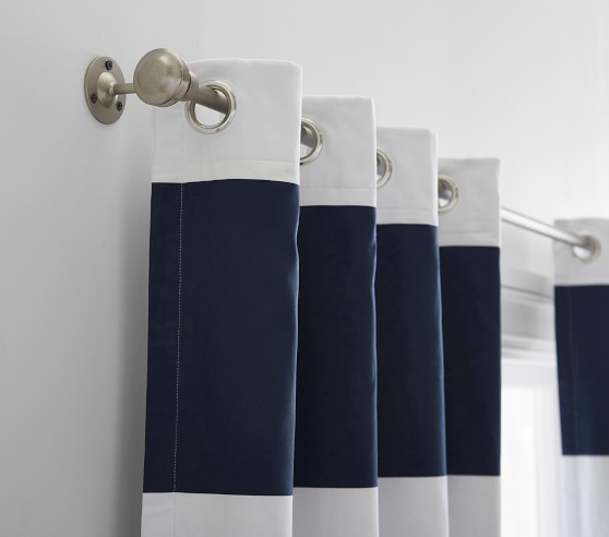 Details about   Pottery Barn Kids Blue Stripe Curtain Panels Set of 2 Approximately 44" x 80" 