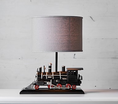 pottery barn railroad lamp