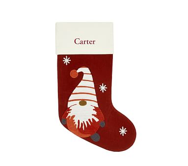 Details about   Pottery Barn Gnome Sweet Home Christmas Stocking NEW Tags Wool Cotton 