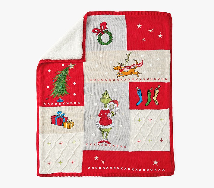 Dr. Seuss's The Grinch™ Heirloom Patchwork Throw Blanket Pottery Barn