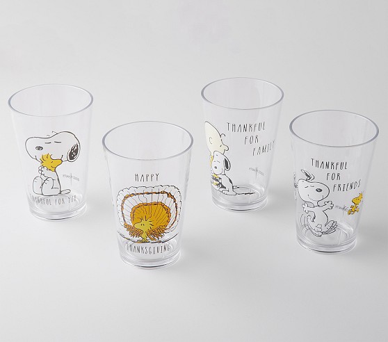 Pottery Barn Kids Disney Mickey Mouse Thanksgiving Tumblers Cups Set Of Four New 