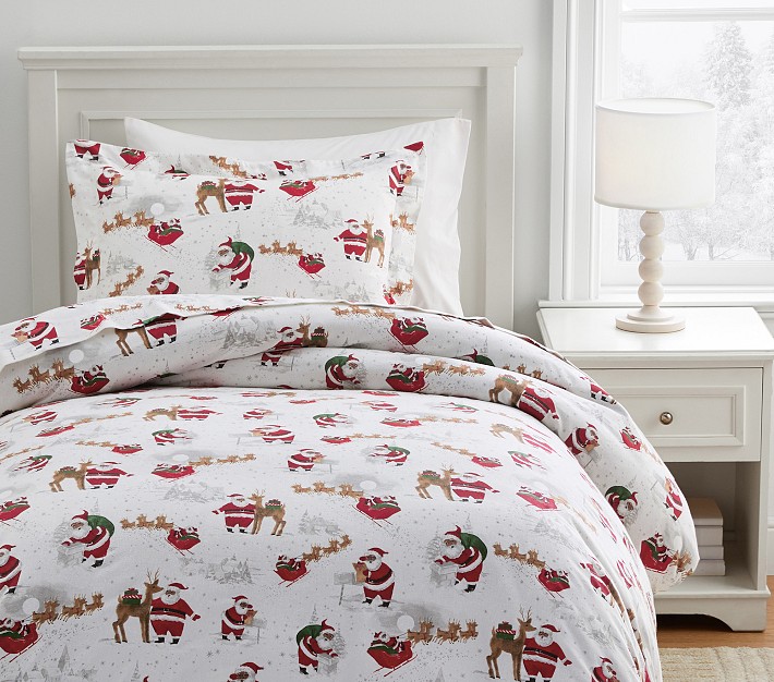 Pottery Barn Kids Peanuts Holiday Full Queen Quilt Sheet Set Shams Snoopy Pillow 