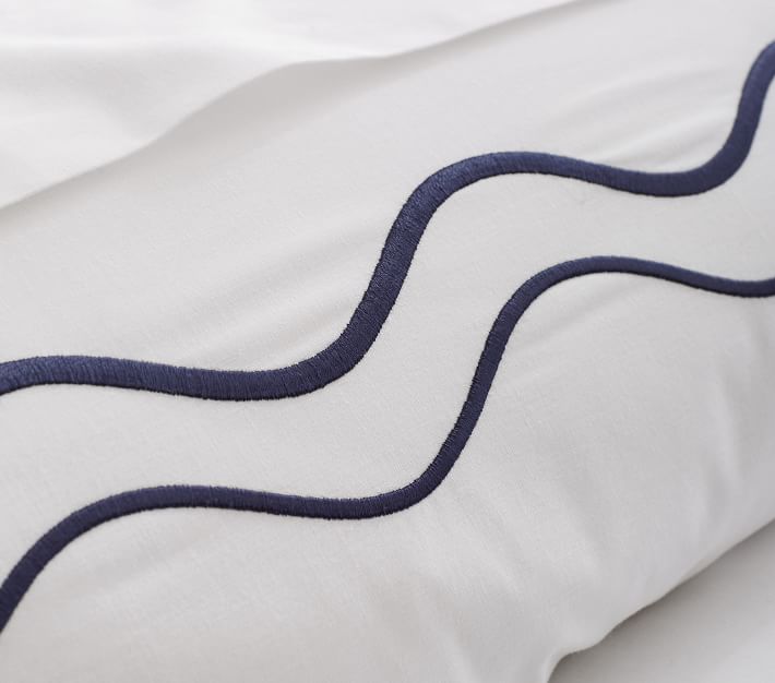 Embroidered Scalloped Organic Duvet Cover & Shams Pottery Barn Kids