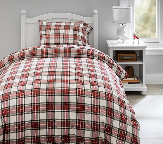 tartan flannel duvet cover