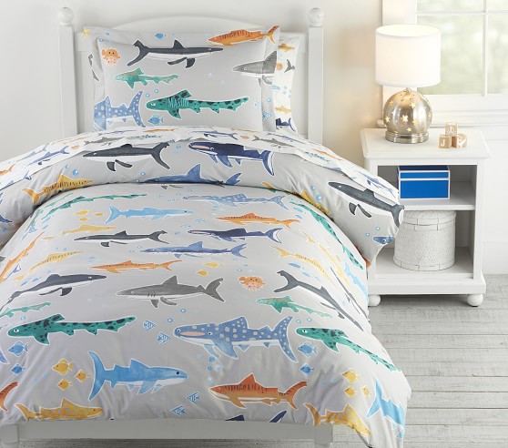 pottery barn shark duvet