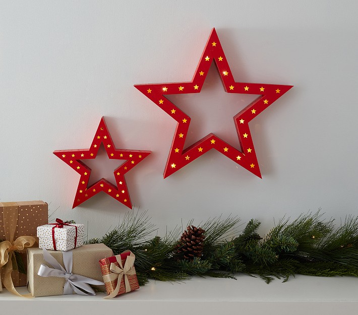 light up wooden star decoration